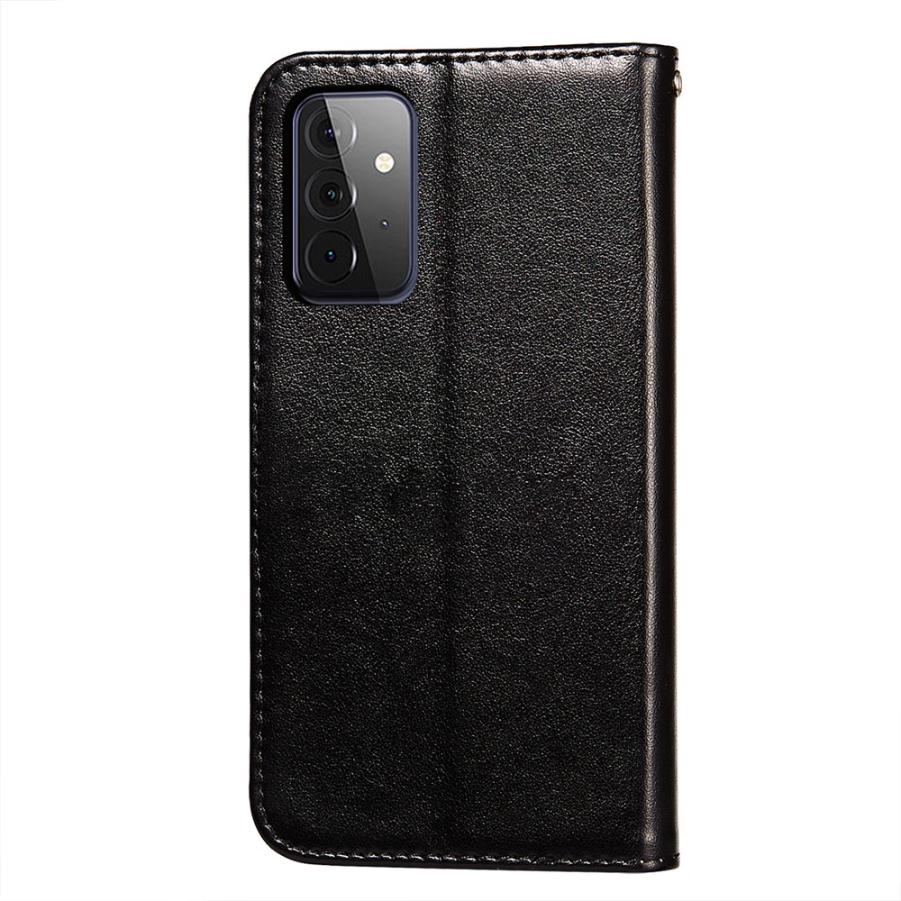 Protector de Cuero de Cierre Magnético de Doble Cara Para Samsung Galaxy A72 5G / A72 4G Case de Stand de Billetera - Negro