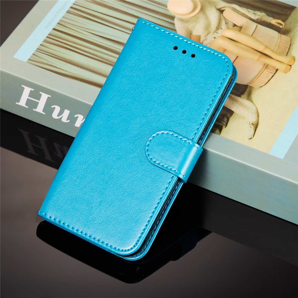 Dual-sided Magnetic Clasp Leather Protector for Samsung Galaxy A72 5G Wallet Stand Case - Blue-10