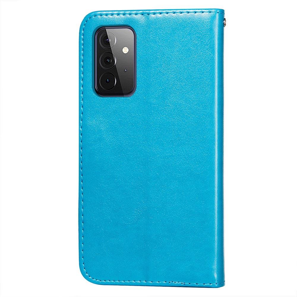 Dual-sided Magnetic Clasp Leather Protector for Samsung Galaxy A72 5G Wallet Stand Case - Blue-3