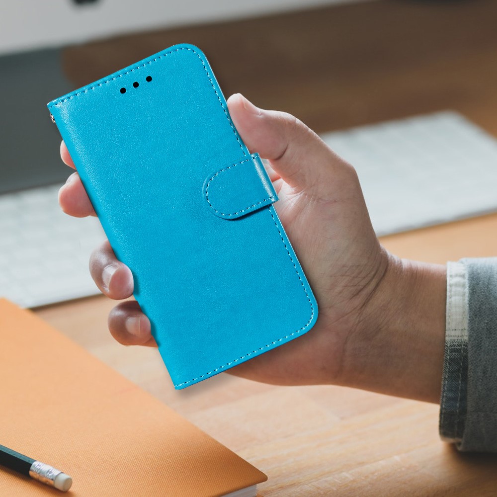 Dual-sided Magnetic Clasp Leather Protector for Samsung Galaxy A72 5G Wallet Stand Case - Blue-9