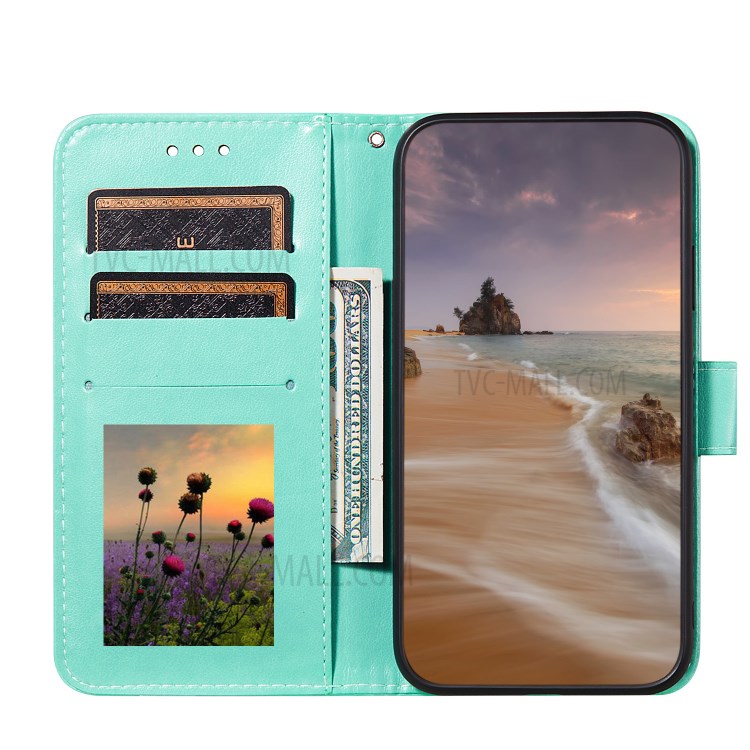 Dual-sided Magnetic Clasp Leather Shell Wallet Stand Case for Samsung Galaxy A02s (EU Version) - Green-4
