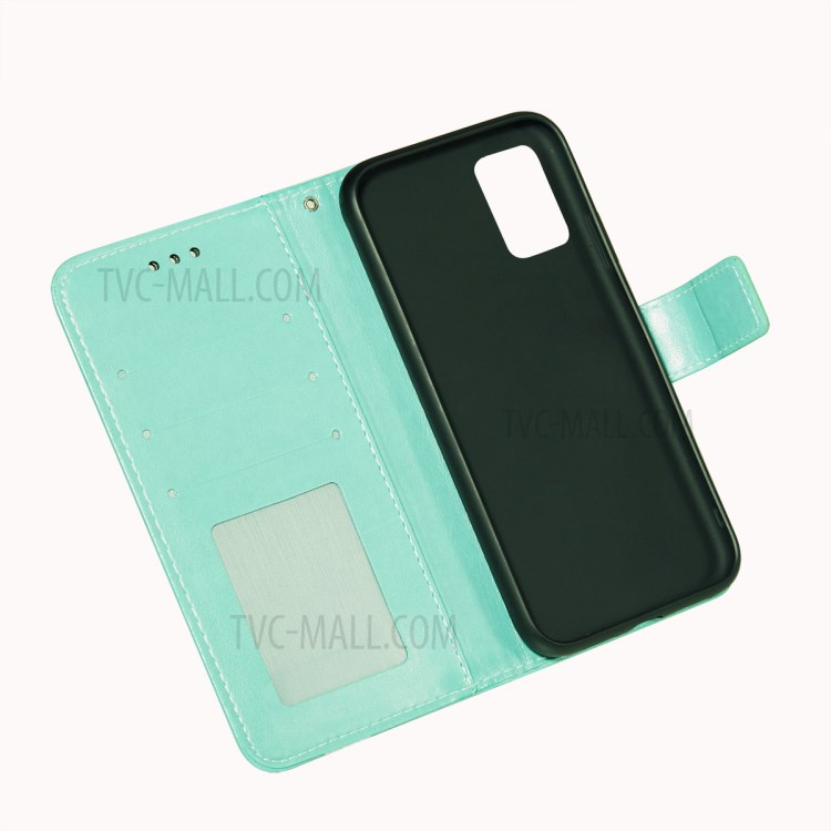 Dual-sided Magnetic Clasp Leather Shell Wallet Stand Case for Samsung Galaxy A02s (EU Version) - Green-7