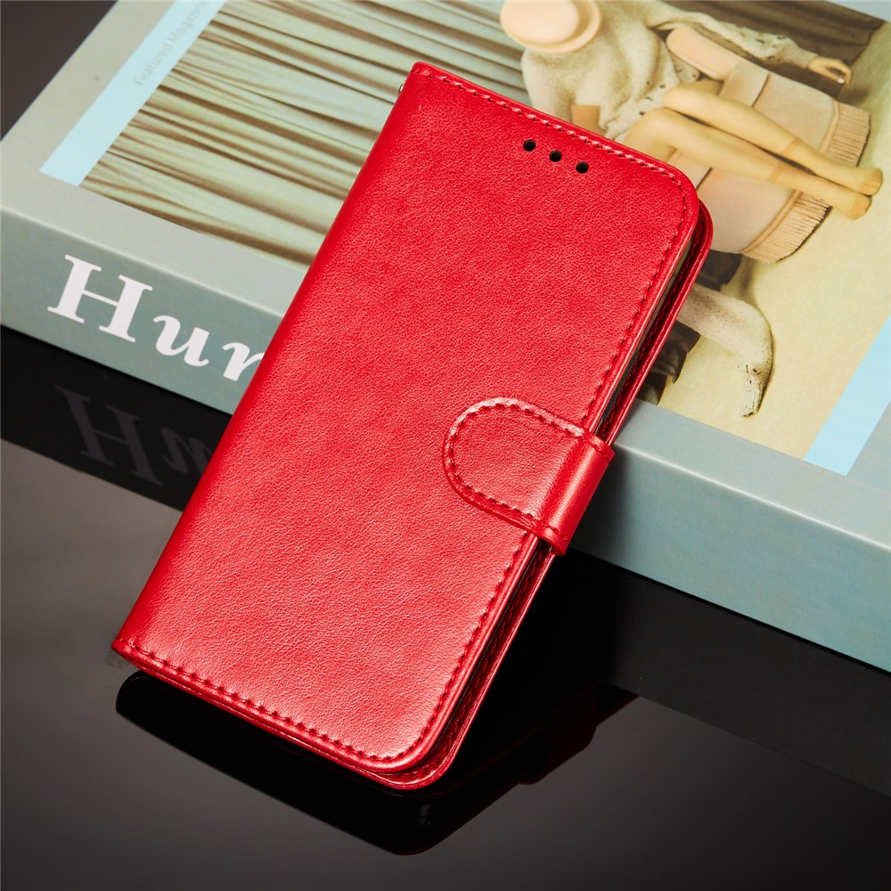 Dual-sided Magnetic Clasp Leather Shell for Samsung Galaxy A32 5G Wallet Stand Case - Red-10