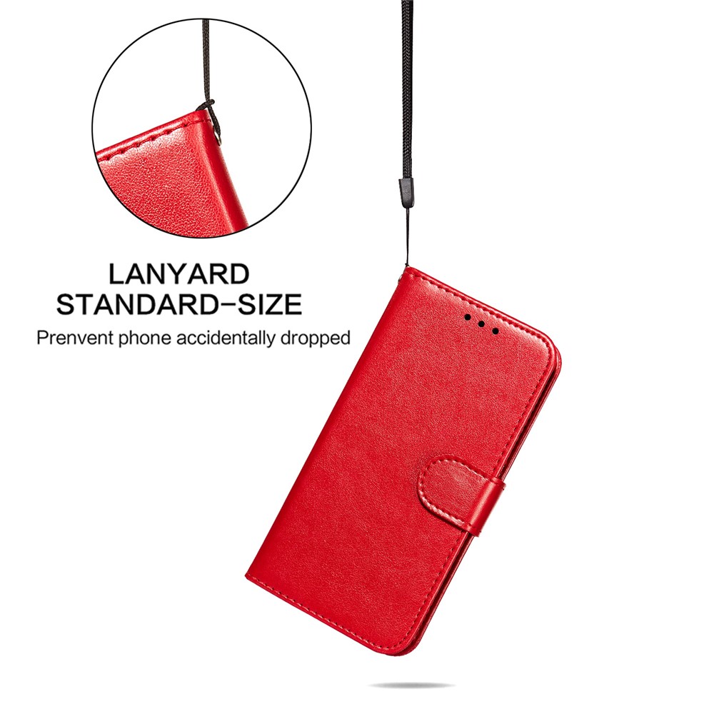 Dual-sided Magnetic Clasp Leather Shell for Samsung Galaxy A32 5G Wallet Stand Case - Red-8
