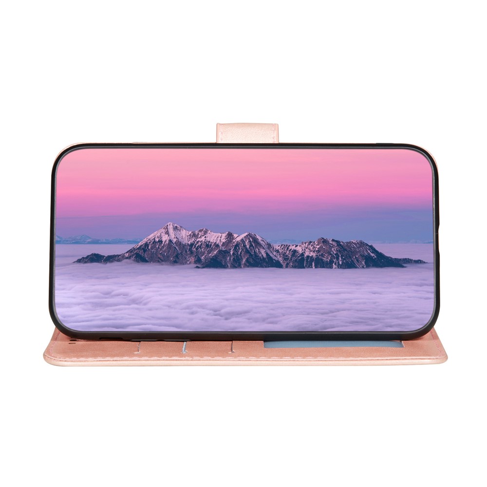 Dual-sided Magnetic Clasp Leather Shell for Samsung Galaxy A32 5G Wallet Stand Case - Rose Gold-6