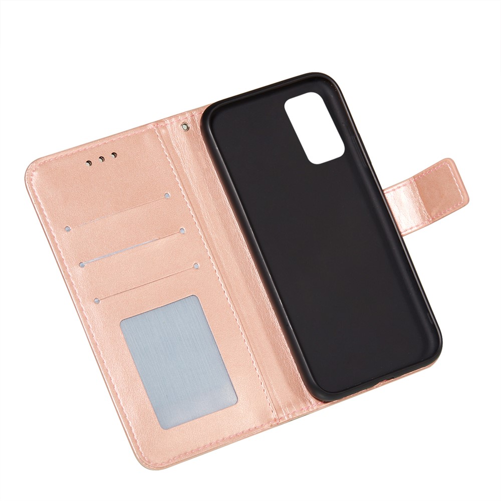 Dual-sided Magnetic Clasp Leather Shell for Samsung Galaxy A32 5G Wallet Stand Case - Rose Gold-7
