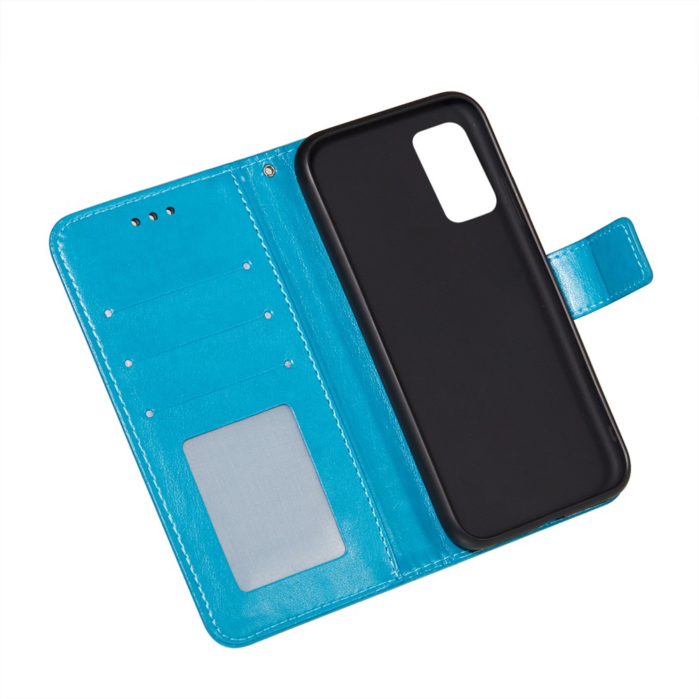 Dual-sided Magnetic Clasp Leather Shell for Samsung Galaxy A32 5G Wallet Stand Case - Blue-7
