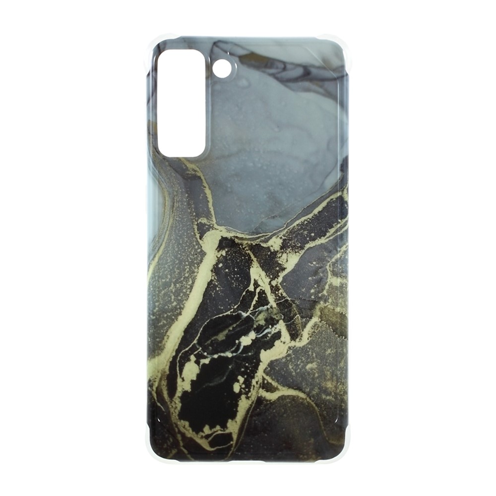 Four-corner Cushion IMD Marble Pattern TPU Cover for Samsung Galaxy S21 Plus 5G - Style A-1