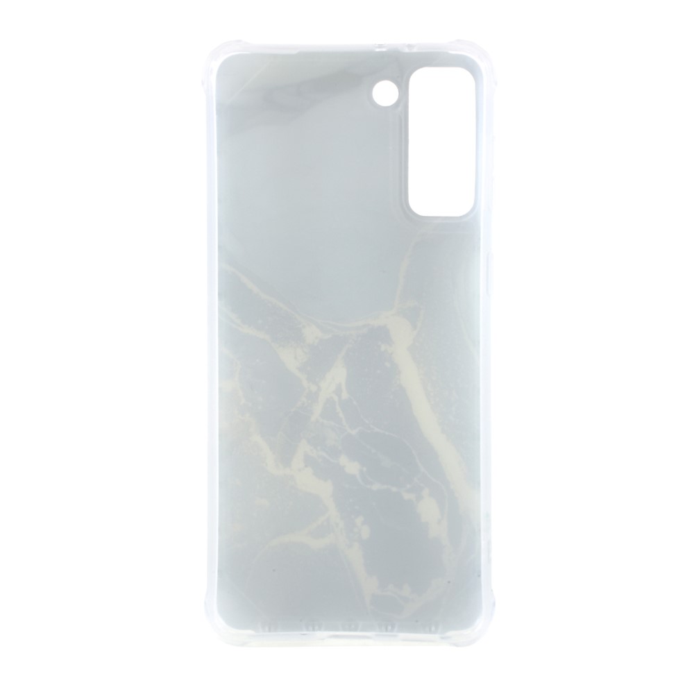 Four-corner Cushion IMD Marble Pattern TPU Cover for Samsung Galaxy S21 Plus 5G - Style A-2