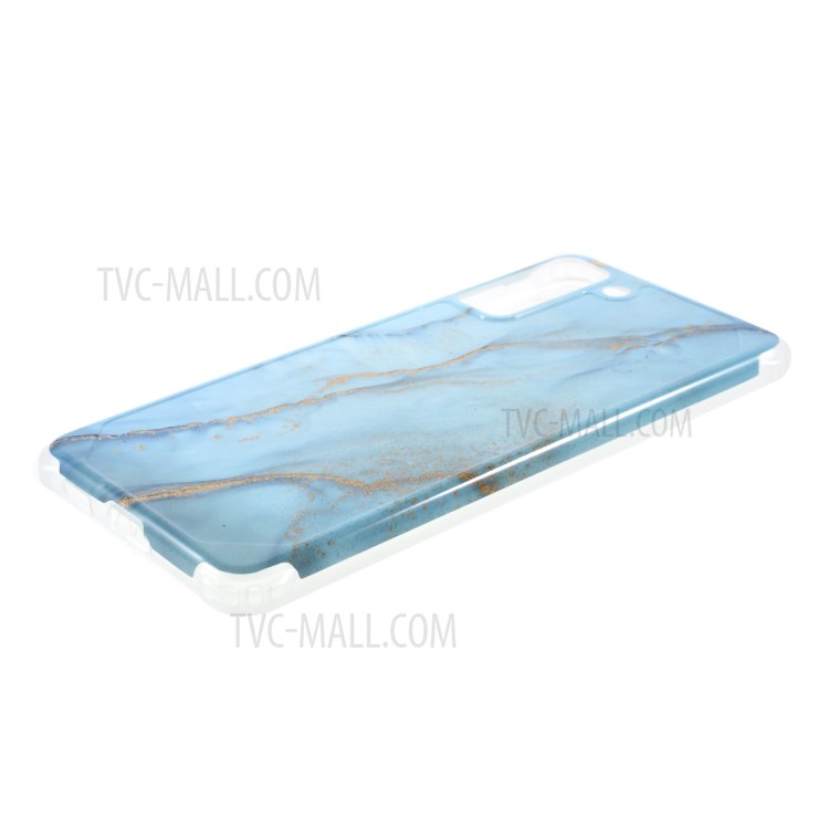 Four-corner Cushion IMD Marble Pattern TPU Cover for Samsung Galaxy S21 Plus 5G - Style B-4