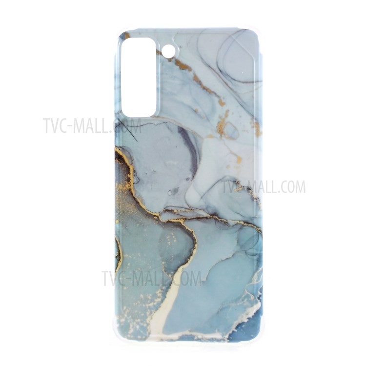 Four-corner Cushion IMD Marble Pattern TPU Cover for Samsung Galaxy S21 Plus 5G - Style C-1