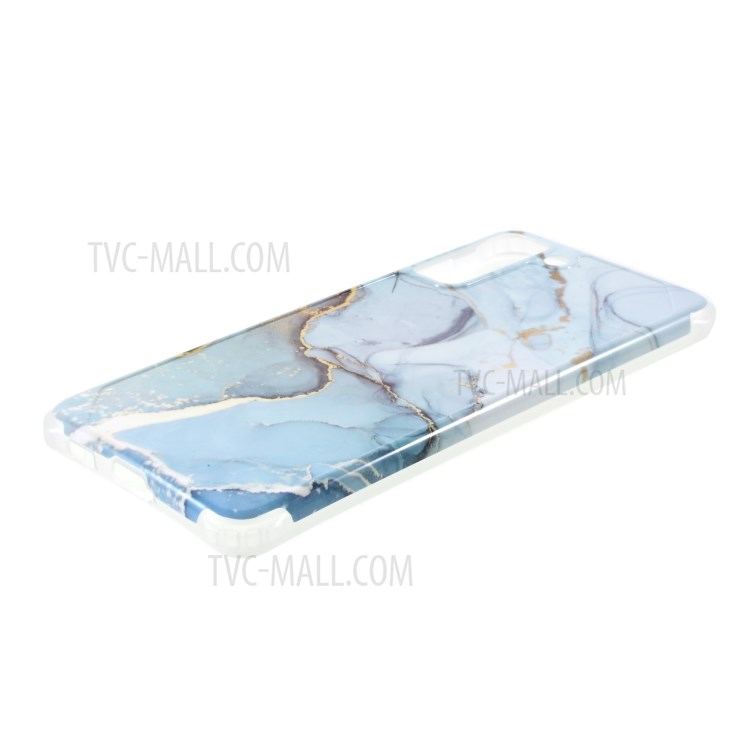 Four-corner Cushion IMD Marble Pattern TPU Cover for Samsung Galaxy S21 Plus 5G - Style C-4
