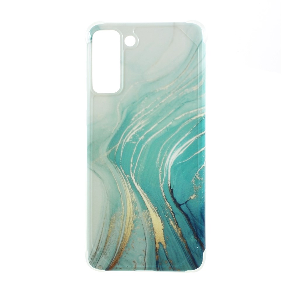 Four-corner Cushion IMD Marble Pattern TPU Cover for Samsung Galaxy S21 Plus 5G - Style D-1