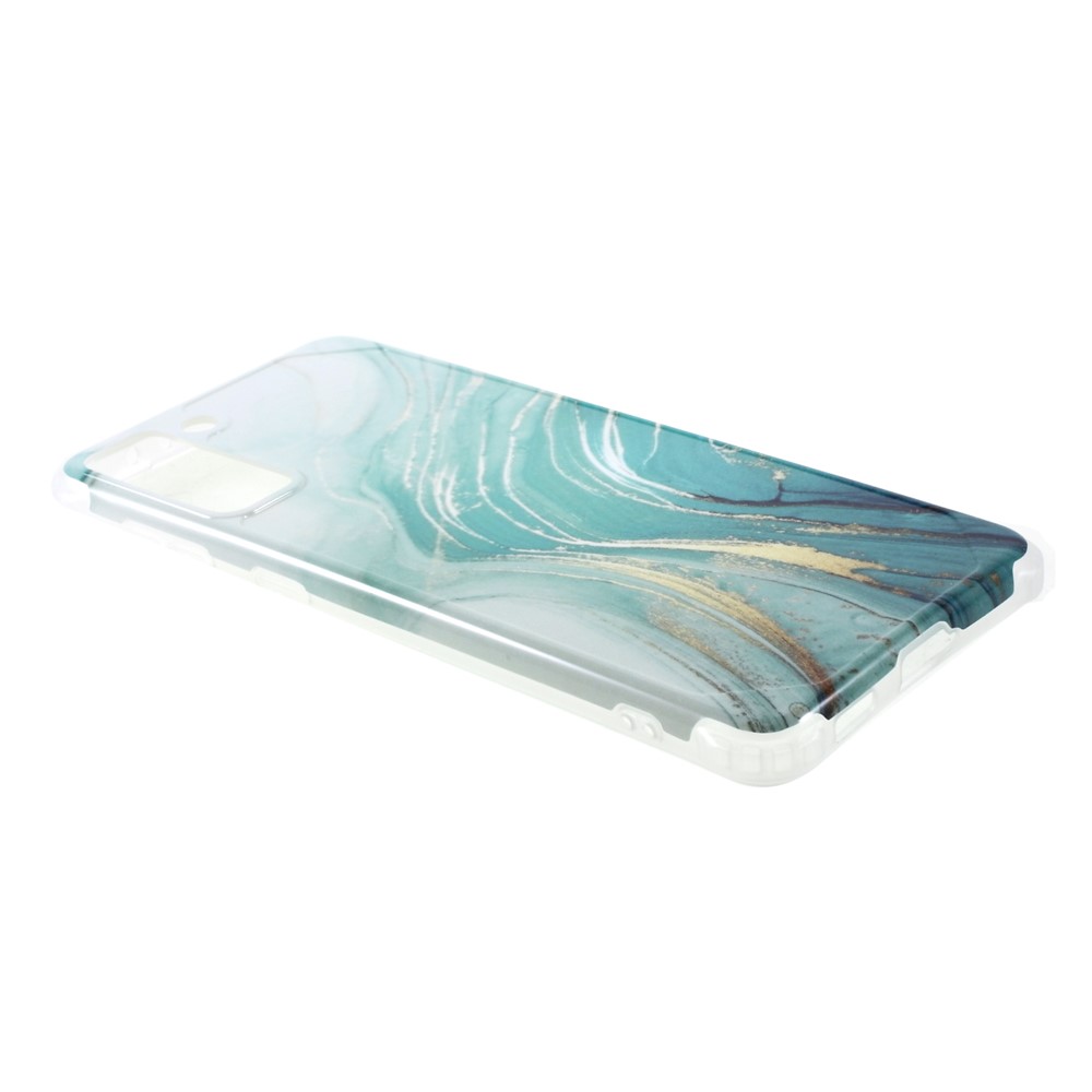Four-corner Cushion IMD Marble Pattern TPU Cover for Samsung Galaxy S21 Plus 5G - Style D-3