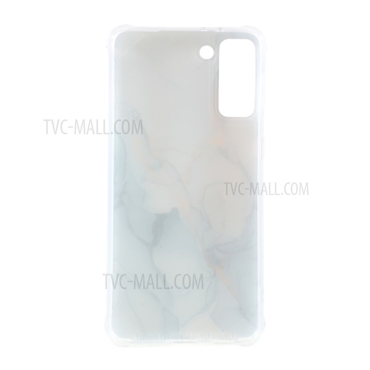Four-corner Cushion IMD Marble Pattern TPU Cover for Samsung Galaxy S21 Plus 5G - Style E-2