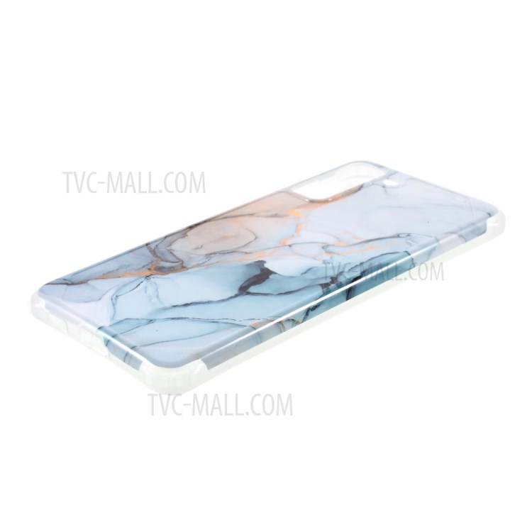 Four-corner Cushion IMD Marble Pattern TPU Cover for Samsung Galaxy S21 Plus 5G - Style E-4