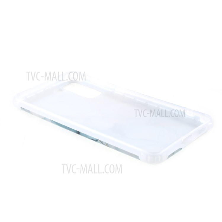 Four-corner Cushion IMD Marble Pattern TPU Cover for Samsung Galaxy S21 Plus 5G - Style E-5