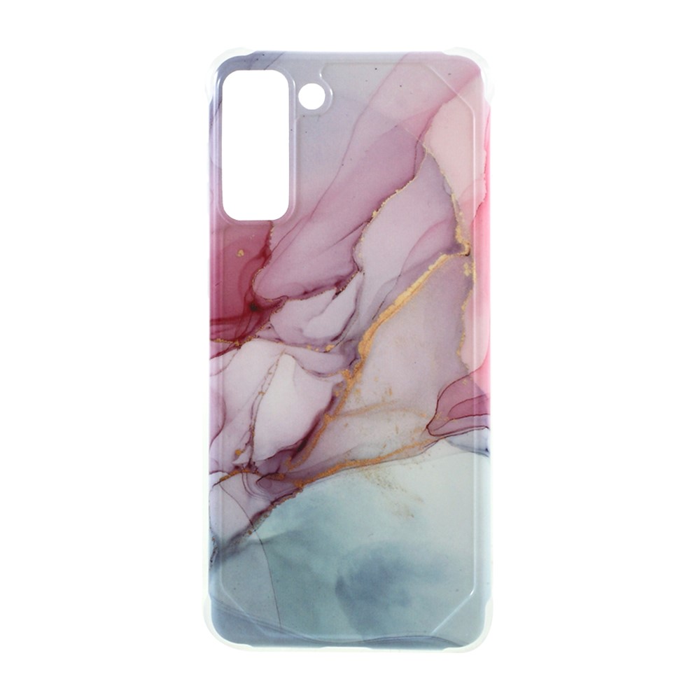 Four-corner Cushion IMD Marble Pattern TPU Cover for Samsung Galaxy S21 Plus 5G - Style F-1