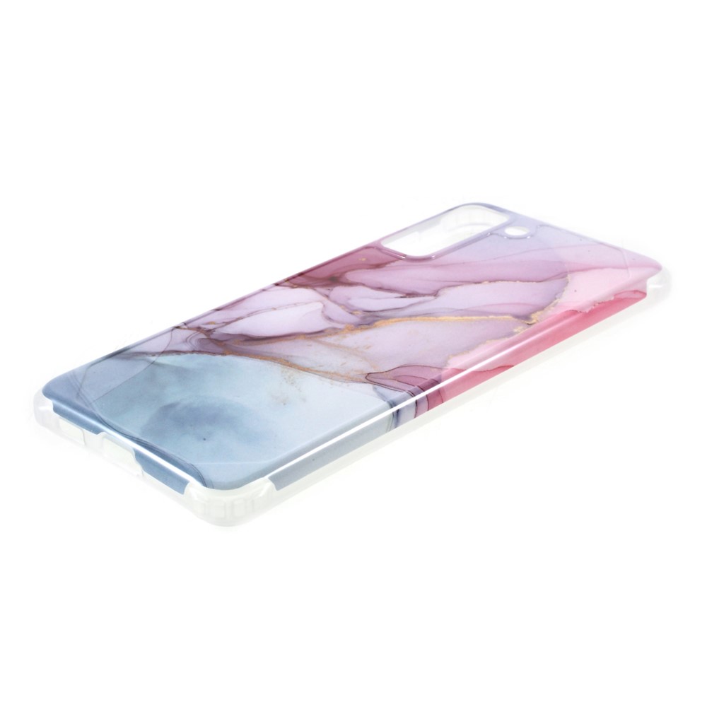 Four-corner Cushion IMD Marble Pattern TPU Cover for Samsung Galaxy S21 Plus 5G - Style F-4