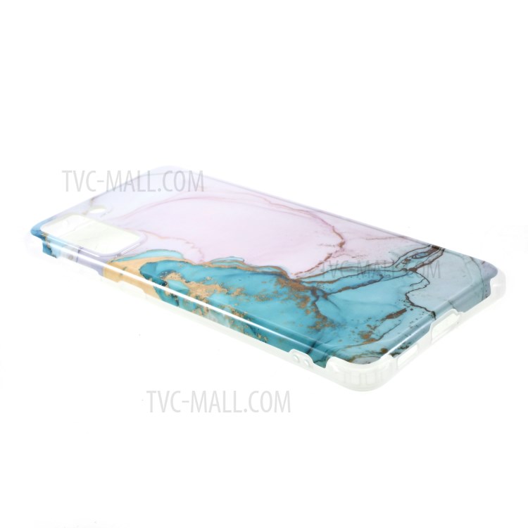 Four-corner Cushion IMD Marble Pattern TPU Cover for Samsung Galaxy S21 Plus 5G - Style G-3
