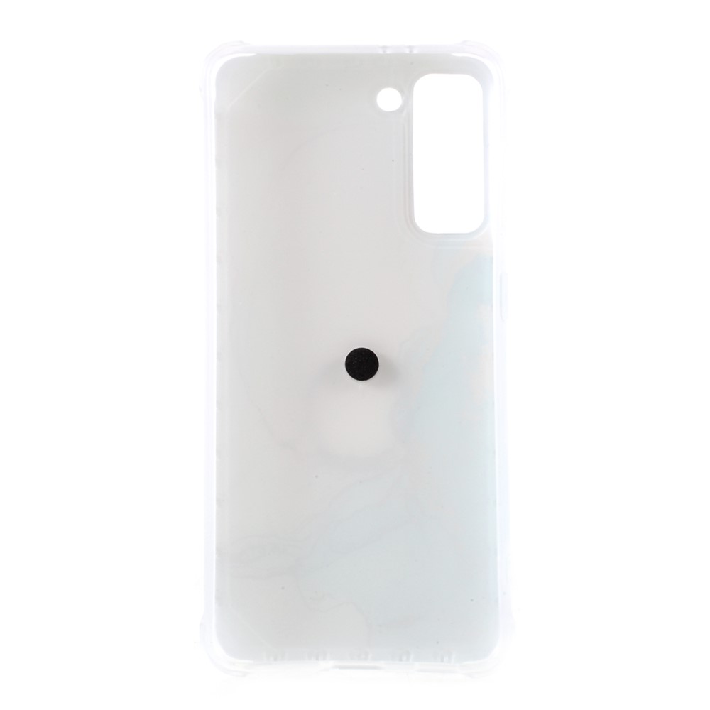 IMD Marble Pattern Four-corner Cushion TPU Cover with Kickstand for Samsung Galaxy S21 Plus 5G - Style E-2