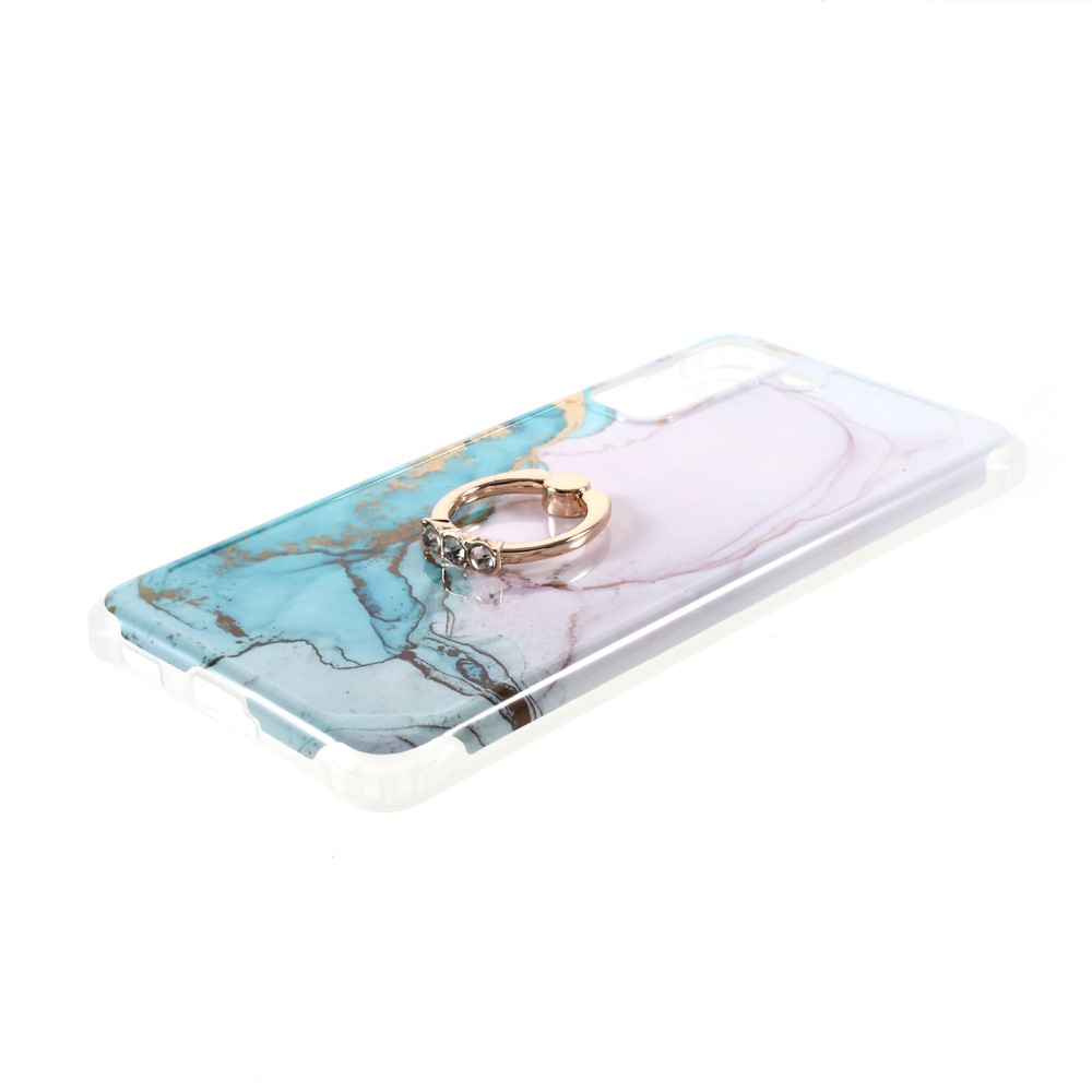 IMD Marble Match Four Corner Cushion TPU Couverture Avec Kickstand Pour Samsung Galaxy S21 Plus 5G - Style E-4