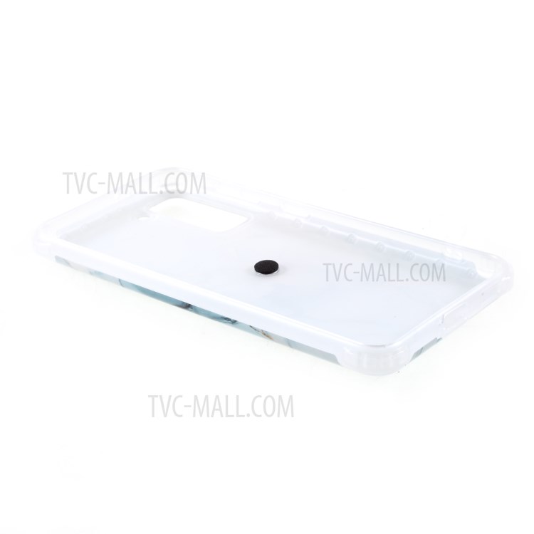 IMD Marble Pattern Four-corner Cushion TPU Cover with Kickstand for Samsung Galaxy S21 Plus 5G - Style G-5