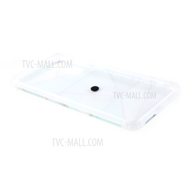 Four Corner Cushion IMD Splicing Marble Pattern TPU Protector Cover with Kickstand for Samsung Galaxy S21 Plus 5G - Style A-5