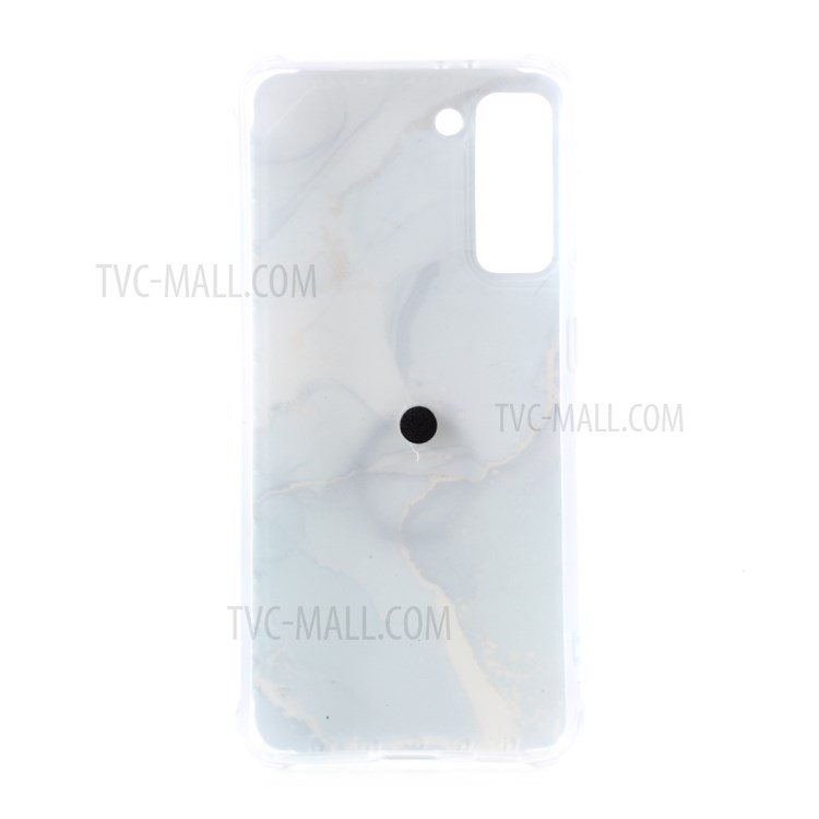 Kickstand Design IMD Marble Pattern Four-corner Cushion TPU Cover for Samsung Galaxy S21 5G - Style C-2