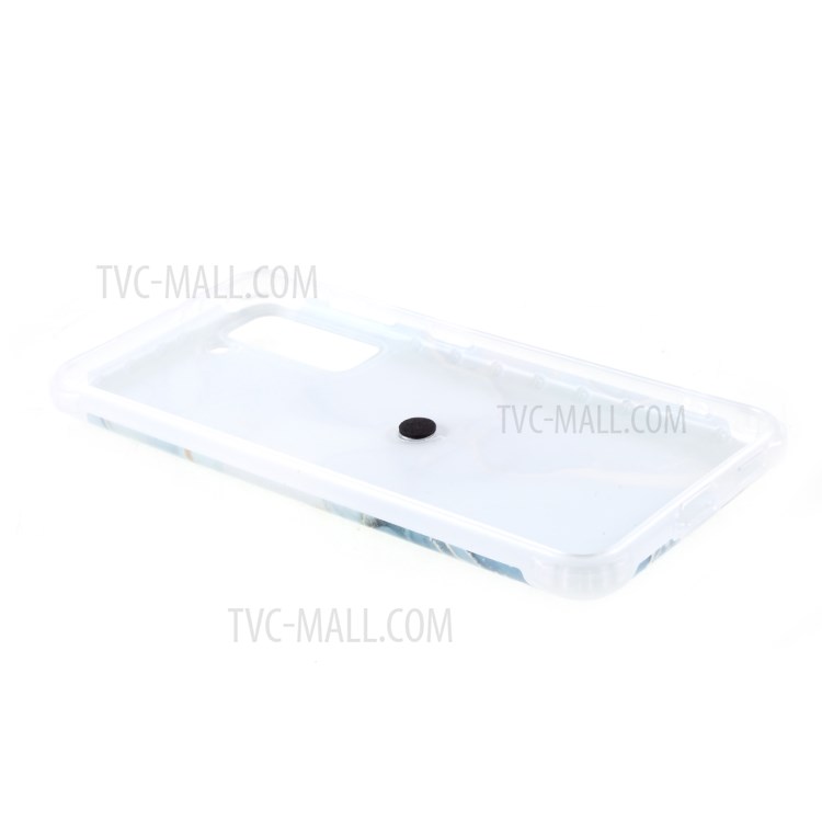Kickstand Design IMD Marble Pattern Four-corner Cushion TPU Cover for Samsung Galaxy S21 5G - Style C-5