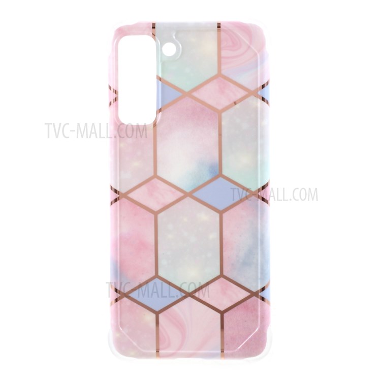 IMD Marble Pattern Splicing TPU Phone Protector Cover for Samsung Galaxy S21 5G - Style C-1