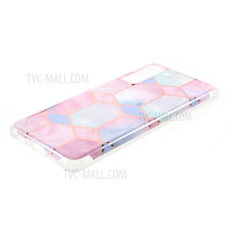 IMD Marble Pattern Splicing TPU Phone Protector Cover for Samsung Galaxy S21 5G - Style C-4
