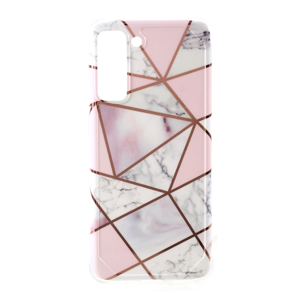 IMD Marble Pattern Splicing TPU Phone Protector Cover for Samsung Galaxy S21 5G - Style D-1