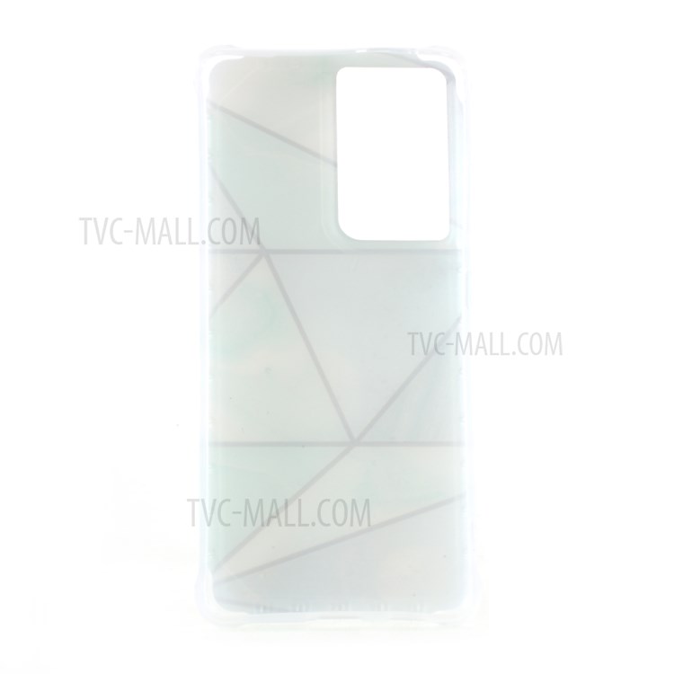 Four Corner Cushion IMD Marble Pattern Splicing TPU Phone Protector Cover for Samsung Galaxy S21 Ultra 5G - Style A-2
