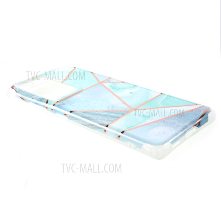 Four Corner Cushion IMD Marble Pattern Splicing TPU Phone Protector Cover for Samsung Galaxy S21 Ultra 5G - Style A-3