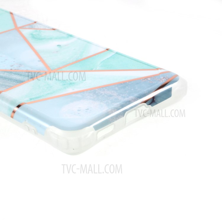 Four Corner Cushion IMD Marble Pattern Splicing TPU Phone Protector Cover for Samsung Galaxy S21 Ultra 5G - Style A-6