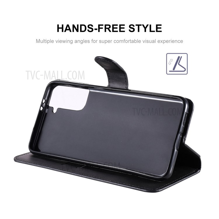 ENKAY PU Leather + TPU Protector Wallet Stand Cover for Samsung Galaxy S21+ - Black-3