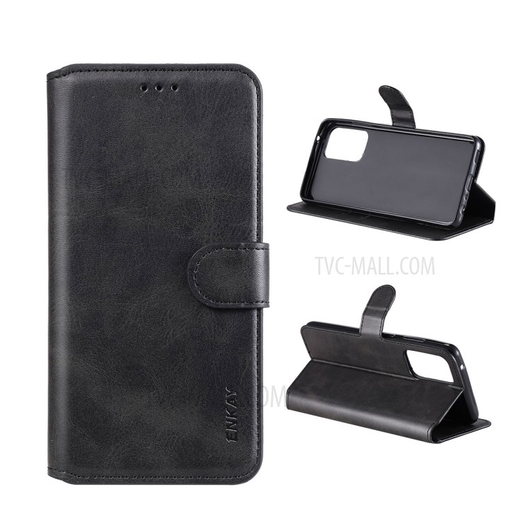 ENKAY for Samsung Galaxy A72 5G PU Leather + TPU Protector Wallet Stand Case - Black-1