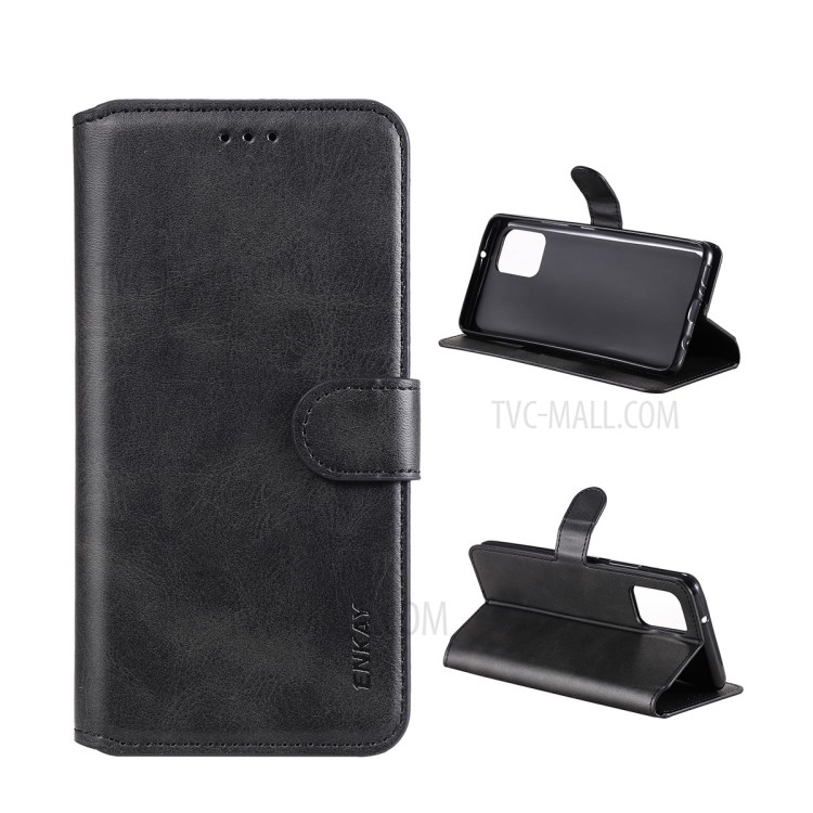 ENKAY PU Leather + TPU Protector for Samsung Galaxy A42 5G Wallet Stand Case - Black-1