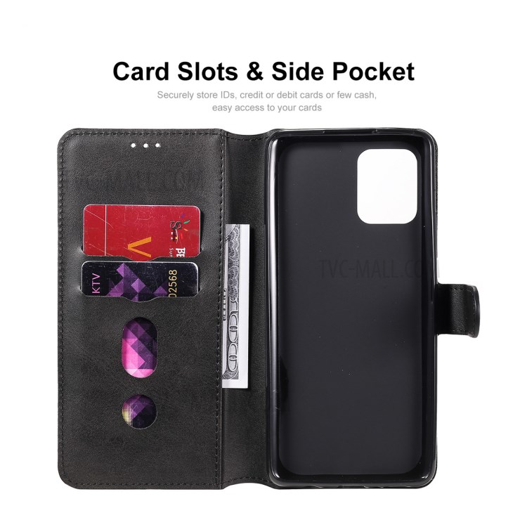 ENKAY PU Leather + TPU Protector for Samsung Galaxy A42 5G Wallet Stand Case - Black-4