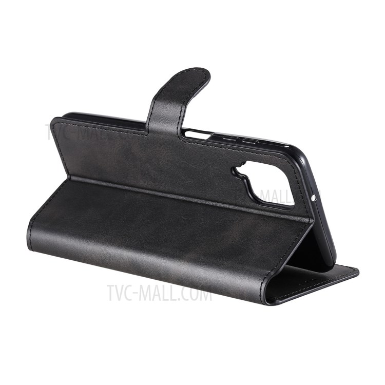 ENKAY PU Leather + TPU Protector for Samsung Galaxy A12 Wallet Stand Phone Shell - Black-2