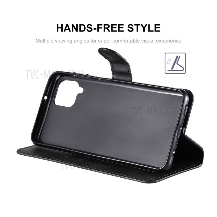ENKAY PU Leather + TPU Protector for Samsung Galaxy A12 Wallet Stand Phone Shell - Black-3