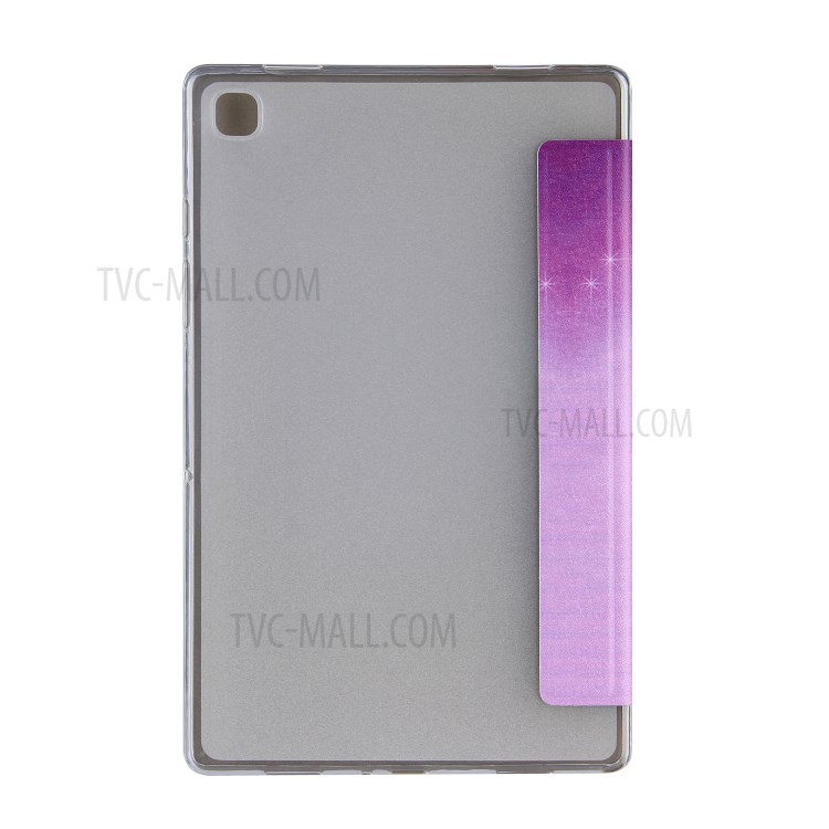 Copertina di Tavolette Per Supporto in Pelle Con Stampa di Motivi Per Samsung Galaxy Tab A7 10.4 (2020) T500/T505 - Farfalla Viola