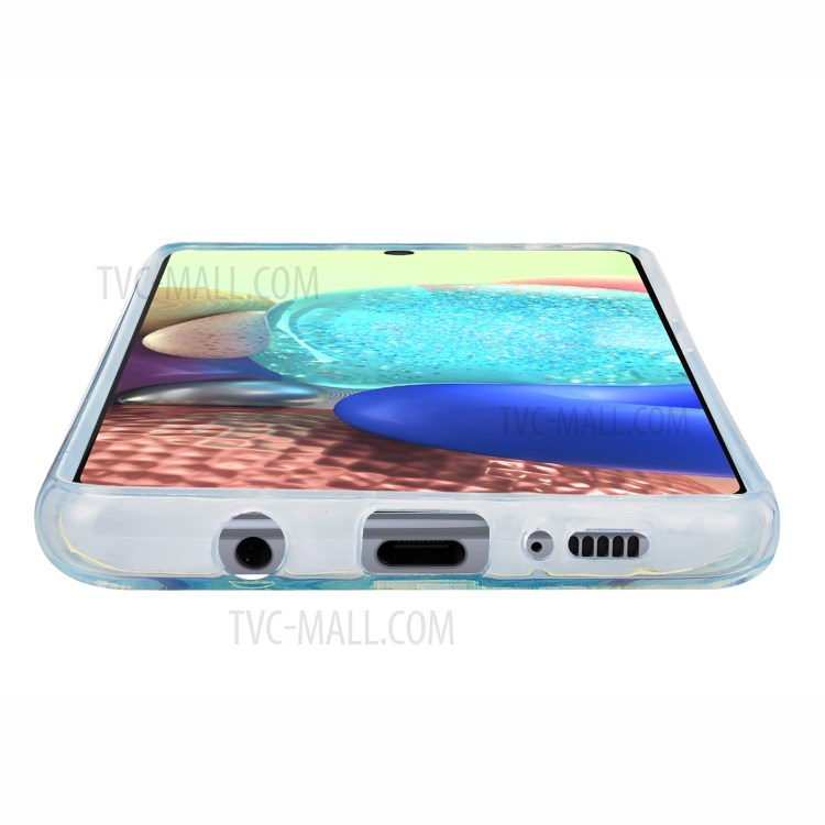 Marble Pattern Electroplating IMD 2.0mm TPU Anti-skid Phone Cover for Samsung Galaxy A71 5G SM-A716 - Green/Blue/Purple-6