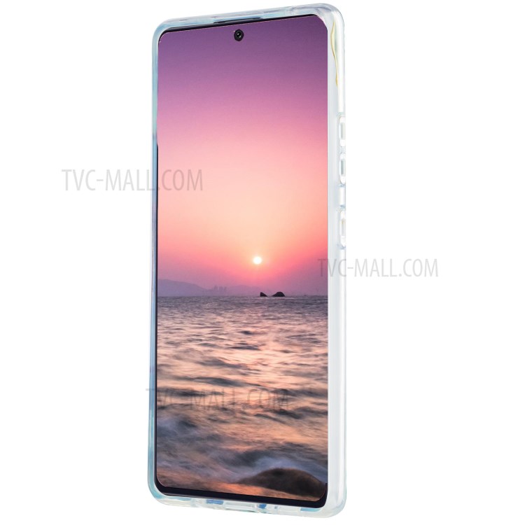 Marble Pattern Electroplating IMD 2.0mm TPU Anti-skid Phone Cover for Samsung Galaxy A71 5G SM-A716 - Green/Blue/Purple-7