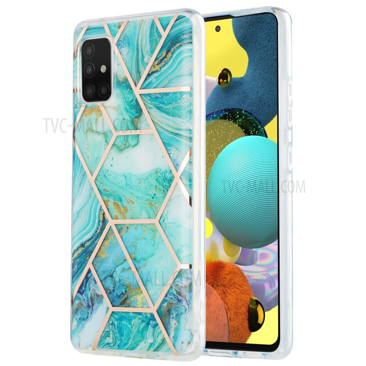 2.0mm IMD Marble Pattern Electroplating TPU Protector Cover for Samsung Galaxy A51 5G SM-A516 - Green-1