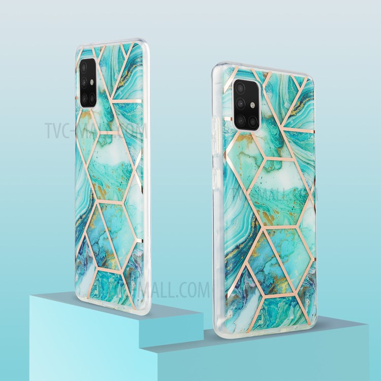 2.0mm IMD Marble Pattern Electroplating TPU Protector Cover for Samsung Galaxy A51 5G SM-A516 - Green-2
