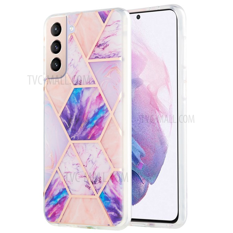 Marble Pattern Electroplating IMD 2.0mm TPU Protector Cover for Samsung Galaxy S21+ - Style A-1