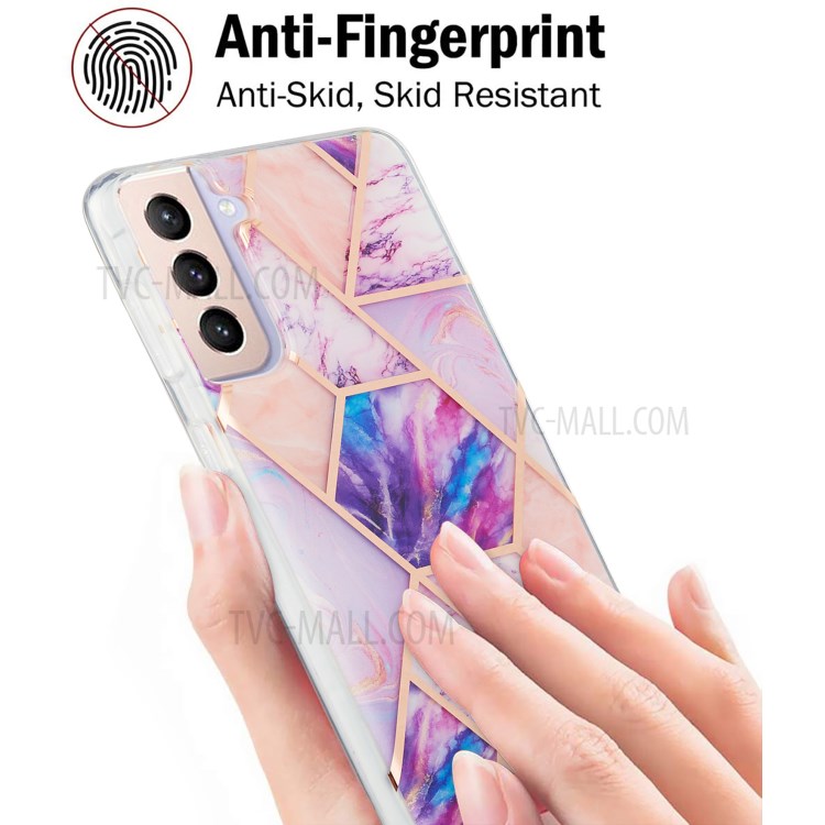 Marble Pattern Electroplating IMD 2.0mm TPU Protector Cover for Samsung Galaxy S21+ - Style A-3