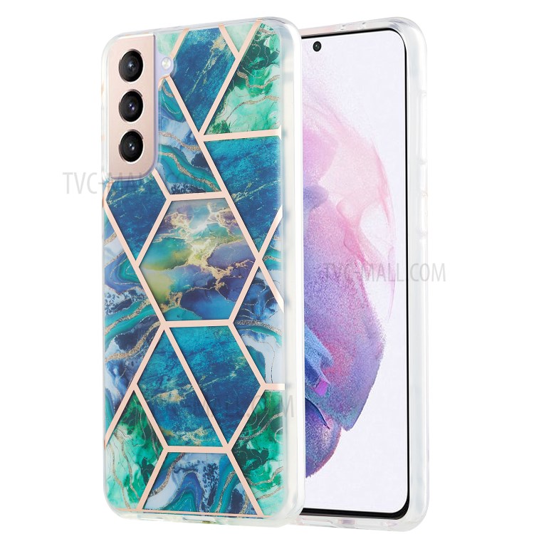 Marble Pattern Electroplating IMD 2.0mm TPU Protector Cover for Samsung Galaxy S21+ 5G - Style F-1